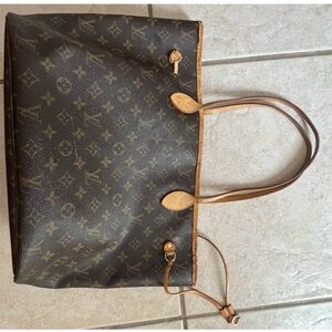 Louis Vuitton Brown Monogram Canvas Tote Bag Neverfull MM